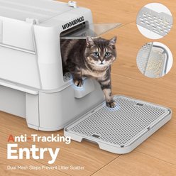 WOOAIDAGG Enclosed Stainless Steel Cat Litter Box with Odor Control, X-Large, Light Grey slide 2 of 7