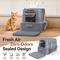 Show in main carousel: NEEZUKAR Enclosed Stainless Steel Cat Litter Box with Drawer & Flip Door, Dark Grey slide 2 of 7