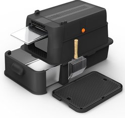 WOOAIDAGG Enclosed Stainless Steel Cat Litter Box with Odor Control, X-Large, Black slide 1 of 6