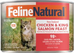 Feline Natural New Zealand Chicken & King Salmon Feast Grain-Free Pate Canned Wet Cat Food, 6-oz can, case of 12