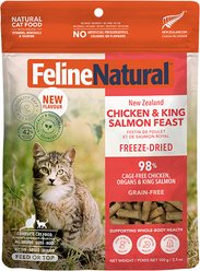 Feline Natural New Zealand Grain-Free Chicken & King Salmon Feast Freeze-Dried Cat Food, 3.5-oz bag
