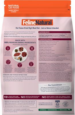 Show full view: Feline Natural New Zealand Grain-Free Lamb & Venison Feast Freeze-Dried Cat Food, 11-oz bag slide 3 of 3