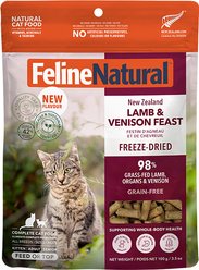 Feline Natural New Zealand Grain-Free Lamb & Venison Feast Freeze-Dried Cat Food, 3.5-oz bag