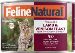 Feline Natural New Zealand Lamb & Venison Feast Grain-Free Pate Canned Wet Cat Food, 6-oz can, case of 12