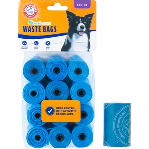 Arm & Hammer Disposable Waste Bag Refills, Blue, 180 count
