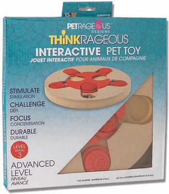 Show full view: PetRageous Designs ThinkRageous Advanced Level Interactive Dog & Cat Puzzle Toy, Red slide 4 of 4