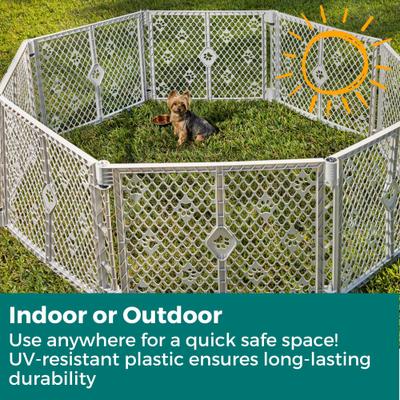 Show full view: MyPet Paws Petyard 2-Panel Dog Exercise Pen Extension, Gray slide 8 of 10