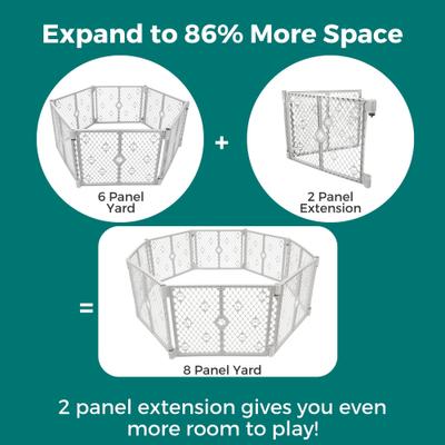 Show full view: MyPet Paws Petyard 2-Panel Dog Exercise Pen Extension, Gray slide 3 of 10