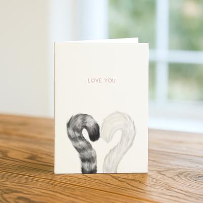 Show full view: Love You Cat Tails Greeting Card slide 2 of 4