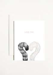 Love You Cat Tails Greeting Card