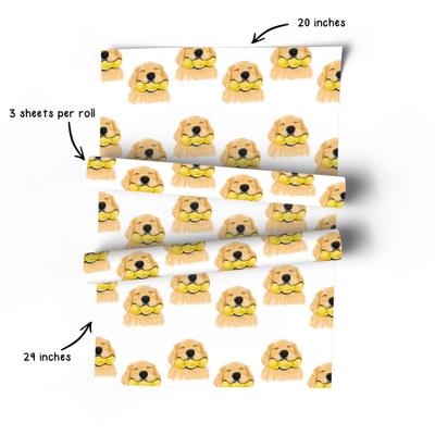 Show full view: Golden with Tennis Balls Wrapping Paper slide 4 of 6