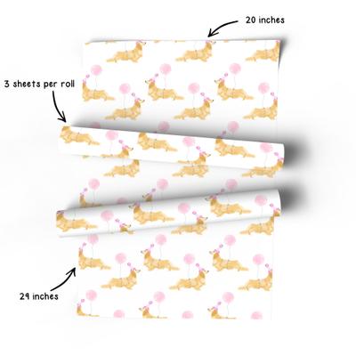 Show full view: Birthday Wishes Pink Balloon Wrapping Paper Rolls slide 3 of 5