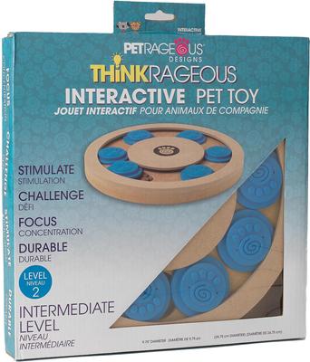Show full view: PetRageous Designs ThinkRageous Intermediate Level Interactive Dog & Cat Puzzle Toy, Blue slide 4 of 4