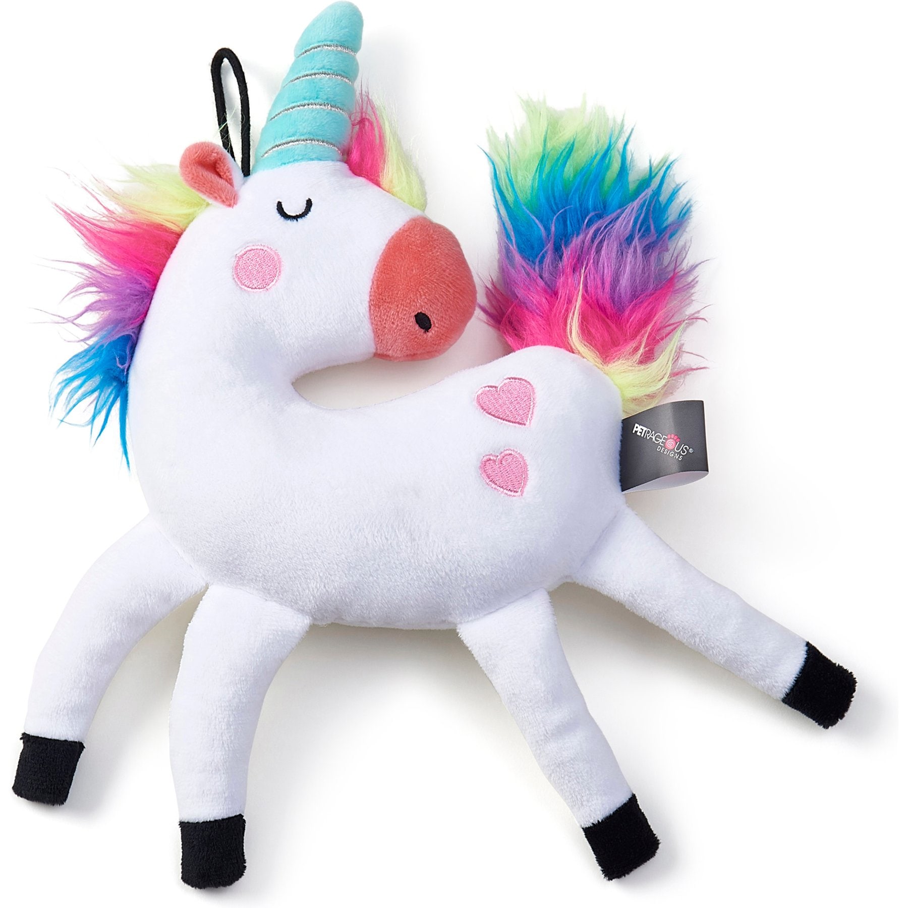 PetRageous Designs FabRageous Unicorn Plush Dog & Cat Toy, White