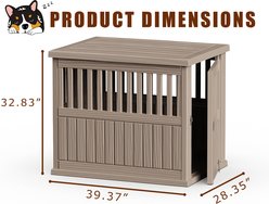 Cesicia Resin Dog Crate with Lockable Latch, Light Brown, 39.37 inch slide 2 of 6