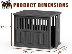 Cesicia Resin Dog Crate with Lockable Latch, Black, 39.37 inch slide 2 of 6