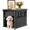 Show in main carousel: Cesicia Resin Dog Crate with Lockable Latch, Black, 39.37 inch slide 2 of 6