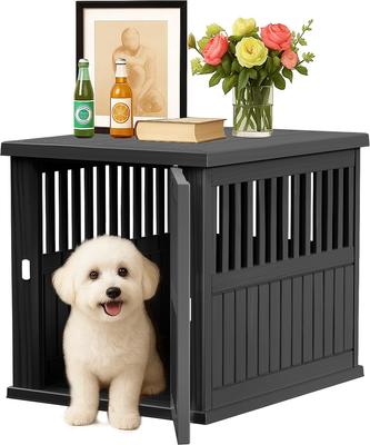Show full view: Cesicia Resin Dog Crate with Lockable Latch, Black, 39.37 inch slide 2 of 6