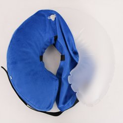 WZ PET Soft Plush Dog & Cat Inflatable Recovery Cone Collar, Blue, Small slide 2 of 6