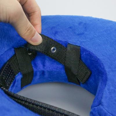 Show full view: WZ PET Soft Plush Dog & Cat Inflatable Recovery Cone Collar, Blue, Medium slide 4 of 7