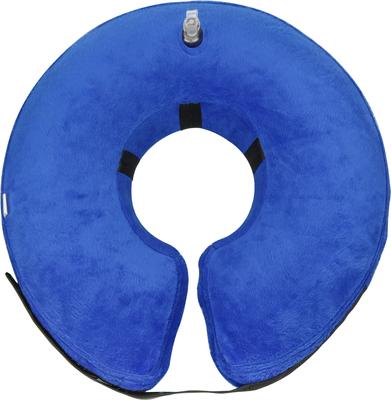 Show full view: WZ PET Soft Plush Dog & Cat Inflatable Recovery Cone Collar, Blue, Medium slide 5 of 7