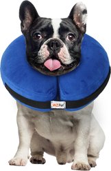 WZ PET Soft Plush Dog & Cat Inflatable Recovery Cone Collar, Blue, Small