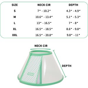 WZ PET Adjustable Dog & Cat Recovery Cone Collar, Green, Small