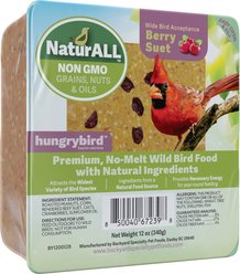 Backyard Specialty Pet Foods Hungrybird NaturAll Non-GMO Berry Suet Cake Songbird Food, 12-oz box