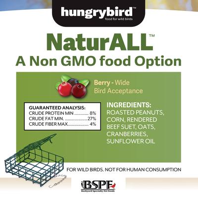 Show full view: Backyard Specialty Pet Foods Hungrybird NaturAll Non-GMO Berry Suet Cake Songbird Food, 12-oz box slide 3 of 4