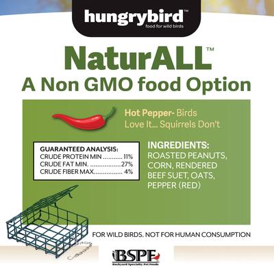 Show full view: Backyard Specialty Pet Foods Hungrybird NaturAll Non-GMO Hot Pepper Suet Cake Songbird Food, 11.5-oz box slide 3 of 4