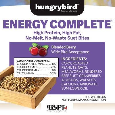 Show full view: Backyard Specialty Pet Foods Hungrybird Energy Complete Blended Berry Suet Bites Songbird Food, 48-oz bag slide 3 of 6
