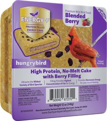 Backyard Specialty Pet Foods Hungrybird Energy High Protein Berry Filling No-Melt Suet Cake Songbird Food, 12-oz box