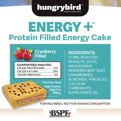 Show full view: Backyard Specialty Pet Foods Hungrybird Energy High Protein Cranberry Filling No-Melt Suet Cake Songbird Food, 12-oz box slide 4 of 5