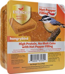 Backyard Specialty Pet Foods Hungrybird Energy High Protein Hot Pepper Filling No-Melt Suet Cake Songbird Food, 12-oz box