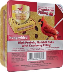 Backyard Specialty Pet Foods Hungrybird Energy High Protein Cranberry Filling No-Melt Suet Cake Songbird Food, 12-oz box