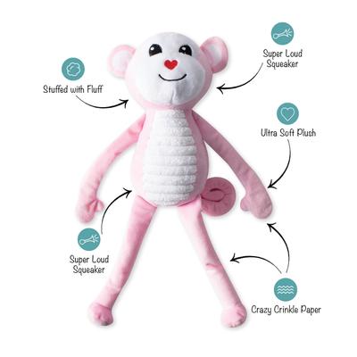 Show full view: Fringe Studio Monkey Love Plush Dog Toy slide 2 of 3