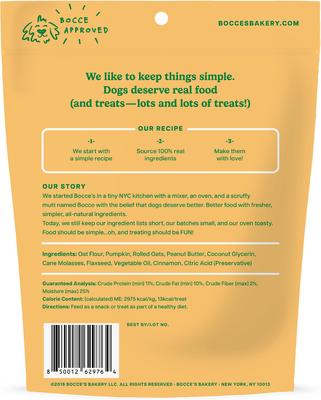 Show full view: Bocce's Bakery Pumpk'n Spice Pumpkin, PB & Cinnamon Recipe + Fireside Apple Pie Apples, Cheese & Cinnamon Recipe Dog Treats slide 3 of 9