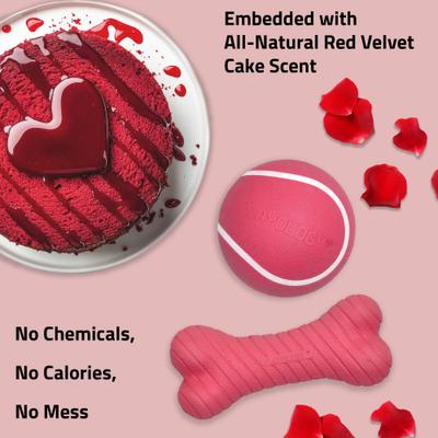 Show full view: Playology Valentine's Box Bundle Red Velvet Scented Chew Dog Toys, Pink, Medium, 2 count slide 6 of 8