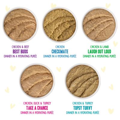 Show full view: BFF PLAY Best Feline Friend Pate Lovers, Aw Yeah! Fowl Play Yellow Pates Variety Pack Wet Cat Food, 2.8-oz can, case of 18 slide 4 of 12