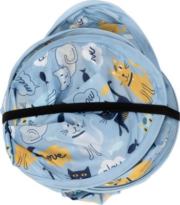 Show full view: Kitty City Cat Print Interactive Cat Toy House, Blue slide 3 of 8