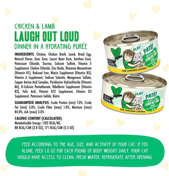 BFF Play Pate Lovers Chicken & Lamb Laugh Out Loud Wet Cat Food