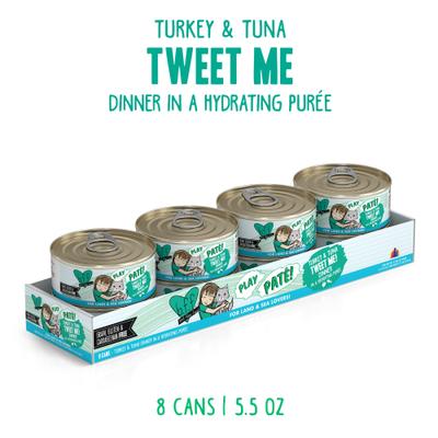 Show full view: BFF Play Pate Lovers Turkey & Tuna Tweet Me Wet Cat Food, 5.5-oz can, pack of 8 slide 3 of 12