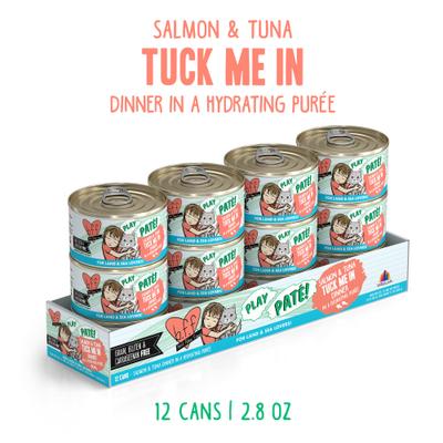 Show full view: BFF Play Pate Lovers Salmon & Tuna Tuck Me In Wet Cat Food, 2.8-oz can, pack of 12 slide 3 of 12