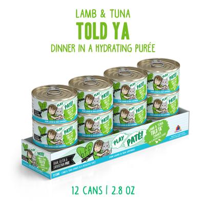 Show full view: BFF Play Pate Lovers Lamb & Tuna Told Ya Wet Cat Food, 2.8-oz can, pack of 12 slide 3 of 12