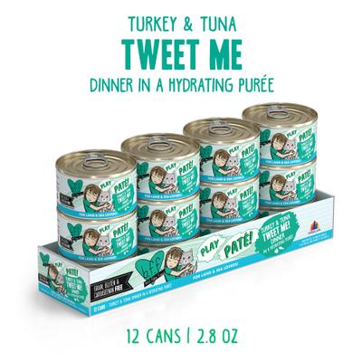 Show full view: BFF Play Pate Lovers Turkey & Tuna Tweet Me Wet Cat Food, 2.8-oz can, pack of 12 slide 3 of 12