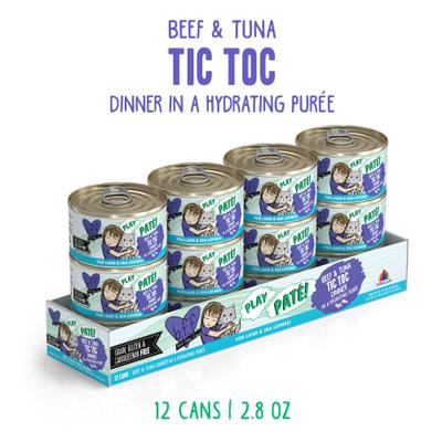 Show full view: BFF Play Pate Lovers Beef & Tuna Tic Toc Wet Cat Food, 2.8-oz can, pack of 12 slide 3 of 12