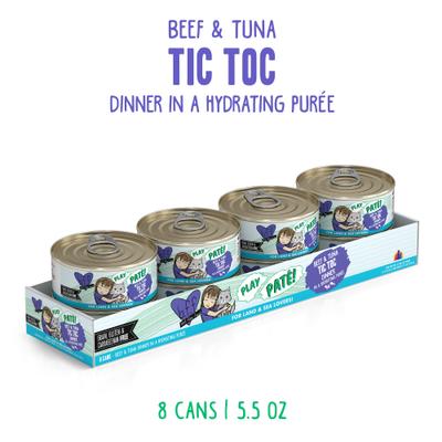 Show full view: BFF Play Pate Lovers Beef & Tuna Tic Toc Wet Cat Food, 5.5-oz can, pack of 8 slide 3 of 12