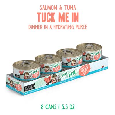Show full view: BFF Play Pate Lovers Salmon & Tuna Tuck Me In Wet Cat Food, 5.5-oz can, pack of 8 slide 3 of 12