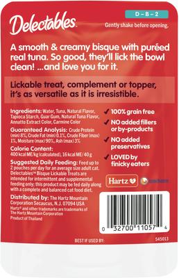 Show full view: Hartz Delectables Lickable Treat Bisque Tuna Lickable Cat Treats, 1.4-oz, case of 12 slide 8 of 13