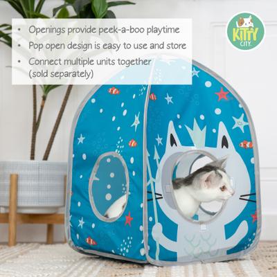 Show full view: Kitty City Ocean Play Cube Interactive Cat Toy House slide 7 of 9